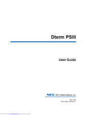 NEC Dterm PSIII User Manual