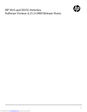 HP ProCurve 2615-8-PoE Release Notes