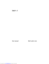 Electrolux E8871-7 User Manual