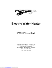 Force 10 Electric Water Heater Owner's Manual
