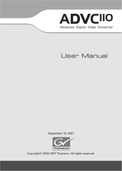 THOMSON ADVC IIO User Manual