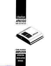 Clarion APA 1100 Mono Operation & Installation Manual
