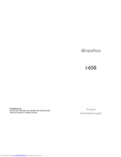 iCreation i-650 Product Information Manual
