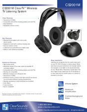 ClearSounds ClearTV CS2001M Features