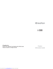 iCreation i-500 Product Information Manual