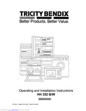 Tricity Bendix HH352B Operating And Installation Manual