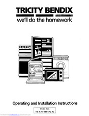 Tricity Bendix TM470 Operating And Installation Manual