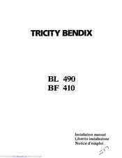 Tricity Bendix BF410 Installation Manual