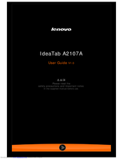Lenovo IdeaTab A2107A User Manual
