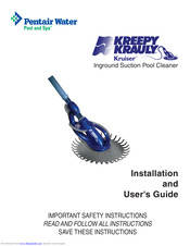 Pentair Kreepy Krauly Kruiser Inground Suction Pool Cleaner Installation And User Manual