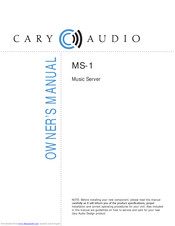 Cary Audio Design MS-1 Owner's Manual