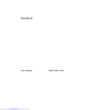 Electrolux E41040-6 User Manual