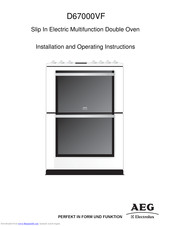 Electrolux D67000VF Installation And Operating Instructions Manual