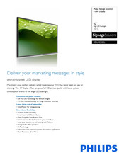 Philips Signage Solutions BDL4252EL Quick Manual