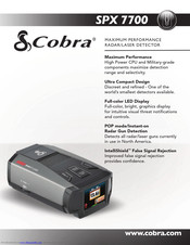 Cobra SPX 7700 Specification Sheet