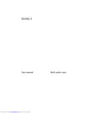 Electrolux E4105-7 User Manual