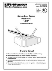 Chamberlain Lift-Master Professional 1270 Owner's Manual