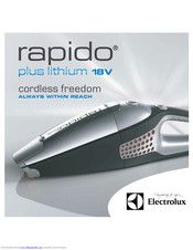 charging alcove Silently Electrolux Rapido Plus lithium 18v Manuals | ManualsLib