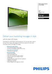 Philips Signage Solutions BDL4250EL Quick Manual
