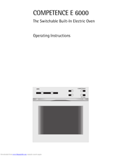 Electrolux COMPETENCE E 6000 Operating Instructions Manual