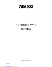 Zanussi ZU 9155 Instruction Booklet