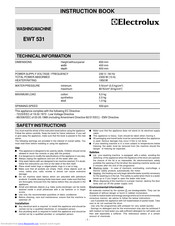 Electrolux EWT 531 Instruction Book