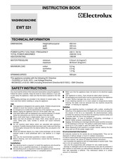 Electrolux EWT 531 Instruction Book