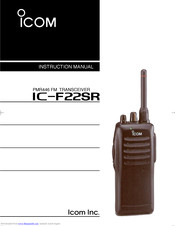 ICOM IC-F22SR Instruction Manual