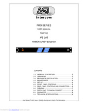 ASL INTERCOM PS 285 User Manual