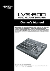 Edirol V-Link LVS-800 Owner's Manual