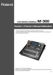 Roland V-Mixer M-300 Owner's Manual Addendum