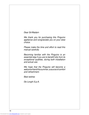 Delonghi Pinguino PAC26Super Instruction Manual