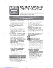 Griots Garage Battery Charger Owner's Manual