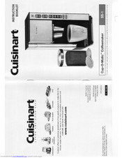 CUISINART SS-1 - Cup-O-Matic Single Serve Coffeemaker Instruction Booklet