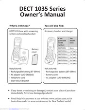 Uniden DECT1035 Owner's Manual