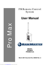 Rain Master PROMAX User Manual
