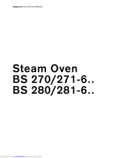 GAGGENAU BS-281-6 Series Use And Care Manual