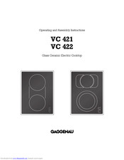 GAGGENAU VC 422 Operating And Assembly Instructions Manual