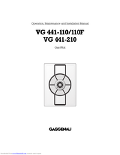 Gaggenau VG 441-110 Operation, Maintenance And Installation Manual