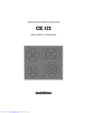 GAGGENAU CK 172 Operating And Assembly Instructions Manual