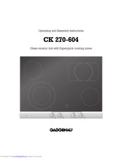 GAGGENAU CK 270-604 Operating And Assembly Instructions Manual