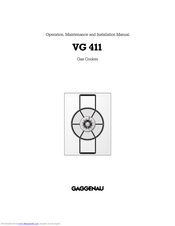 Gaggenau VG 411 Operation, Maintenance And Installation Manual