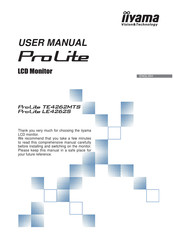 IIYAMA ProLite TE4262MTS User Manual