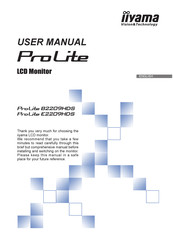 IIYAMA ProLite E2209HDS User Manual