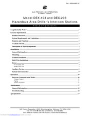 GAI-TRONICS DEX-203 Manual