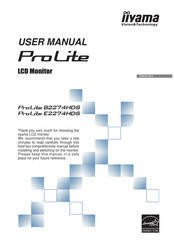 IIYAMA ProLite B2274HDS User Manual