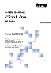 IIYAMA ProLite B2209HDSD User Manual