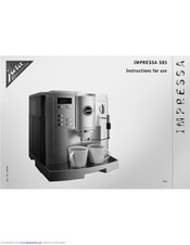 JURA IMPRESSA S85 Instructions For Use Manual
