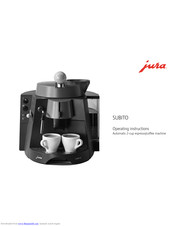 JURA SUBITO Operating Instructions Manual