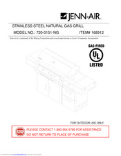 JENN AIR 720-0151-NG Instructions Manual